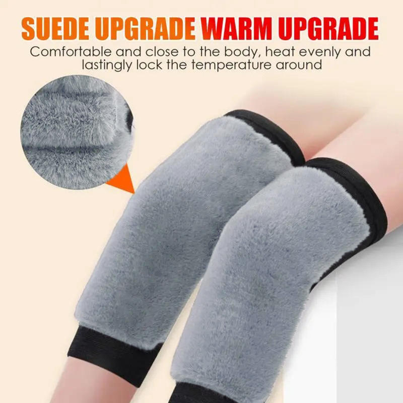 Sports Thickened Winter Rabbit Fur Warm Knee Protector Anti Cold Fleece Knee Protector Heat Storage Sports Leg Protector