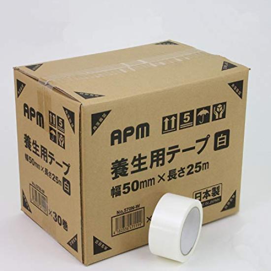 

APM Japan Removable Basic Masking Tape White 50mm x Pack of 30 of [Box Sold] No. 570, (Semi-Transparent), 25m, (Pack 30) белый