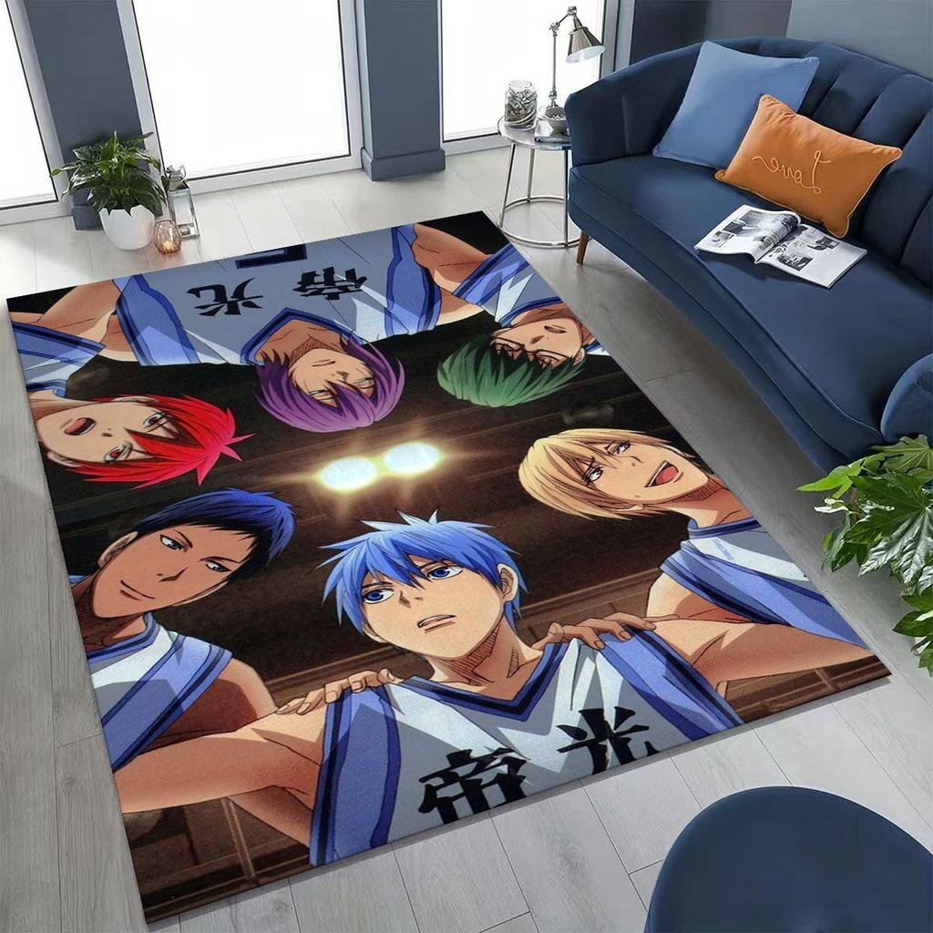 Anime Kuroko's Basketball Cartoon Art Carpet Rug for Bedroom Living Room Sofa Home Doormat Decor,Large Kid Non-slip Floor Mat