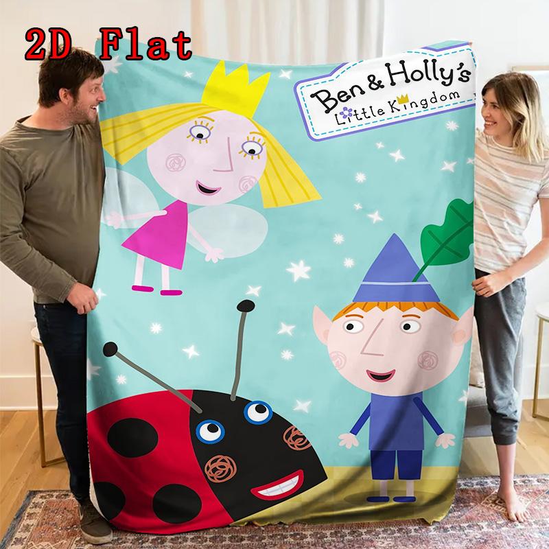 Le Petit Royaume de Ben & Holly Motif Plat 2D Couverture en Flanelle Haute Qualité Toutes Saisons Chaleur et Confort Parfait pour les Cadeaux de Noël.DMT0925353