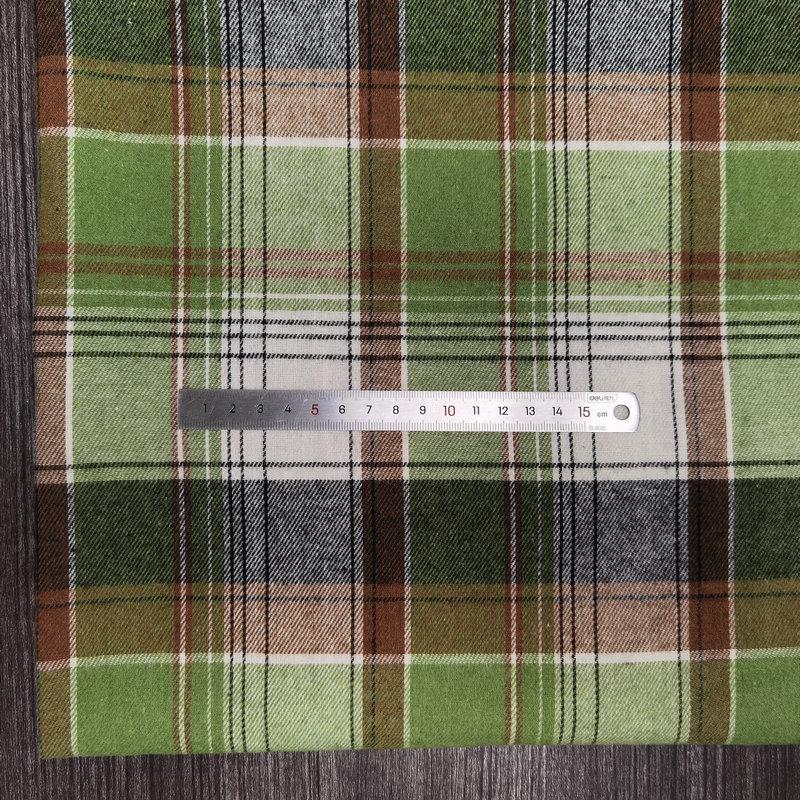 Children's Twill Plaid Flannel Shirt Fabric - Yarn Dyed, Brushed Cotton