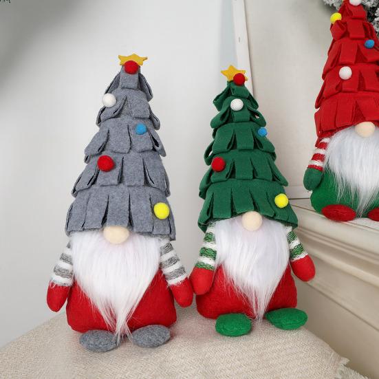 Christmas Dwarf Faceless Old Figurine Creative Fireplace Ornament Festive Family Gnome Decoration for Fireplace Table Center TV Stand
