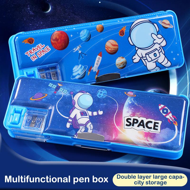 Multifunktionale Stiftebox für Mädchen Süßes Mäppchen Mäppchen mit Anspitzer Cartoon Stiftetasche Geschenke