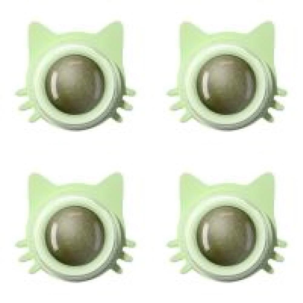 1-5PCS Catnip Wall Toy Ball Rotatable Kitten Lickable Chew Toys Teeth Cleaning Cat Bite Toy For Indoor Cat Kitten Pet Supplies