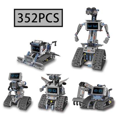 Moc 352Pcs 5 In 1 Creative Electric Rc Interstellar Robot Model Assembly Diy Building Blocks Children'S Puzzle Toy Gift