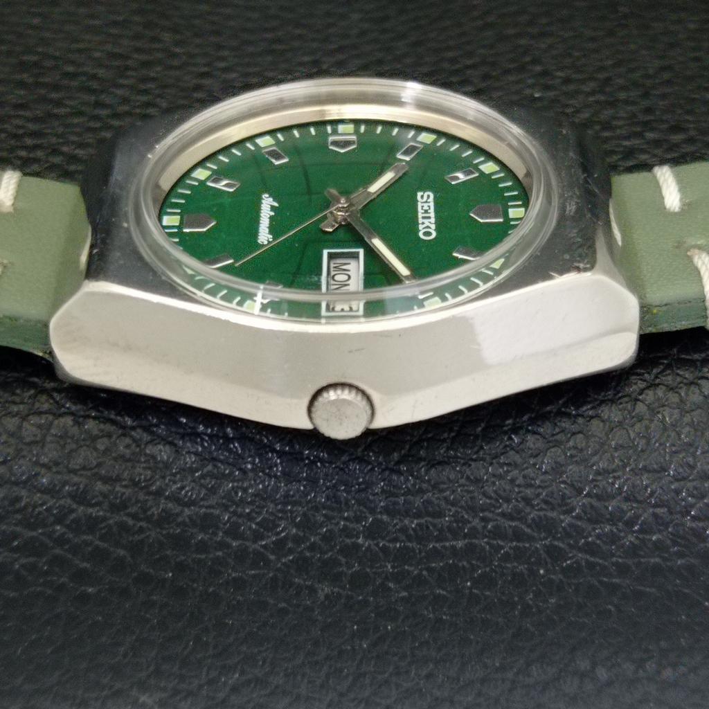 AUTOMATIC VINTAGE SEIKO JAPAN 6309A MENS GREEN COLOR DIAL WATCH A701334-5 R206a-a701334