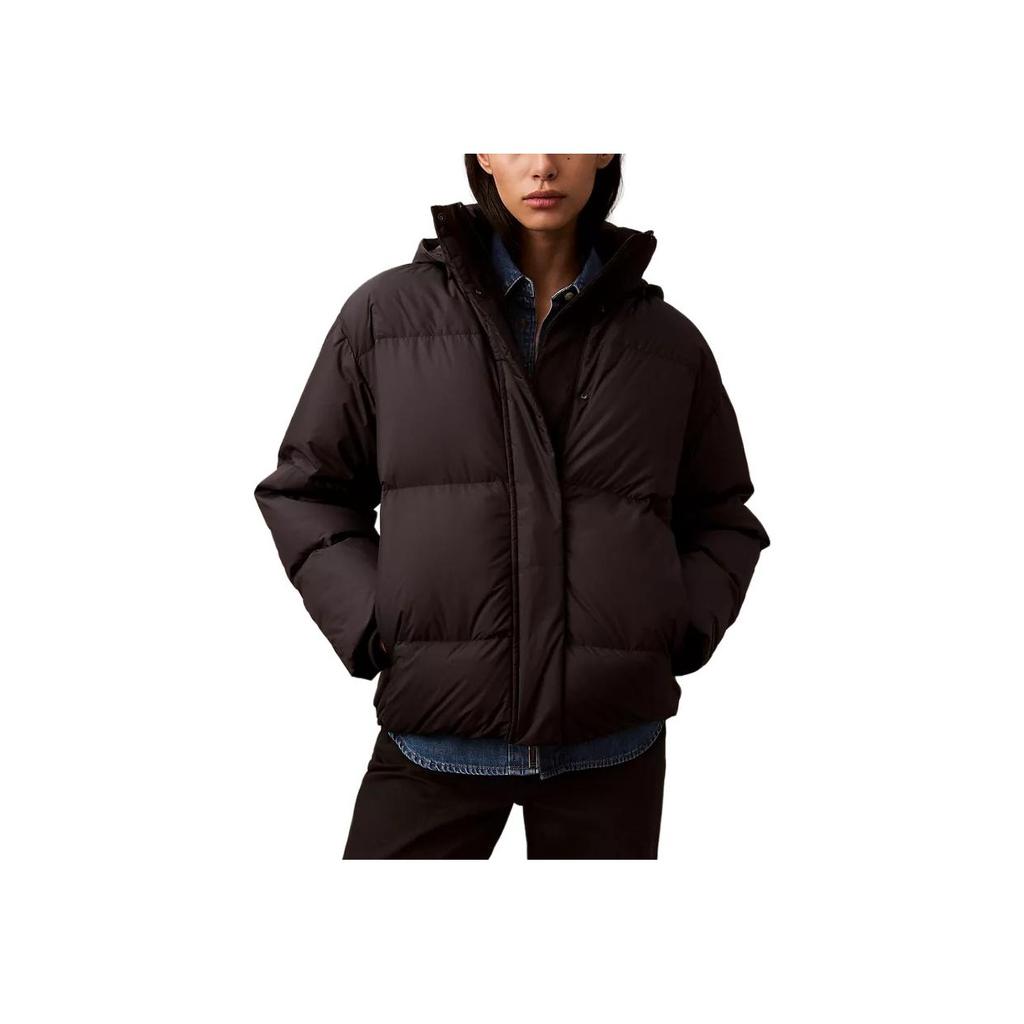 Calvin Klein Jachetă de puf cu mâneci lungi și fermoar, confortabilă, culoare uni, îmbrăcăminte exterioară pentru femei, negru 40WL544-001