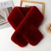 Women Fashion Winter Faux Fur Scarf Pure Color Outerwear Scarf Warm