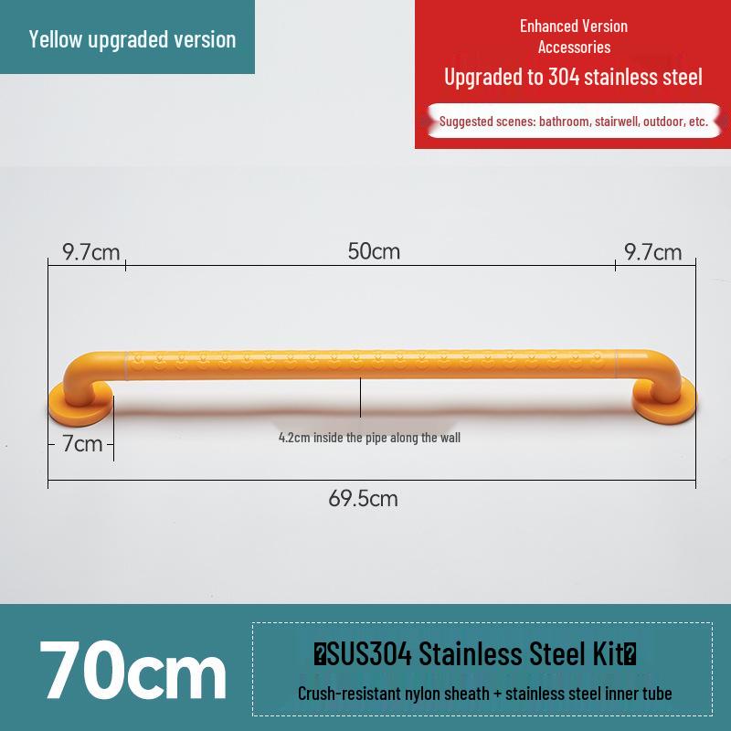 Stainless Steel Bathroom Handrail for Disabled, Elderly, and Pregnant Women