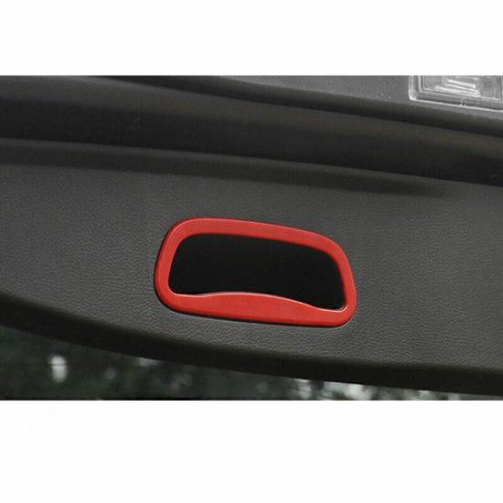 For Jeep Compass 17-2021 Glossy Red Tailgate Trunk Handle Lock Frame Trim 1pcs