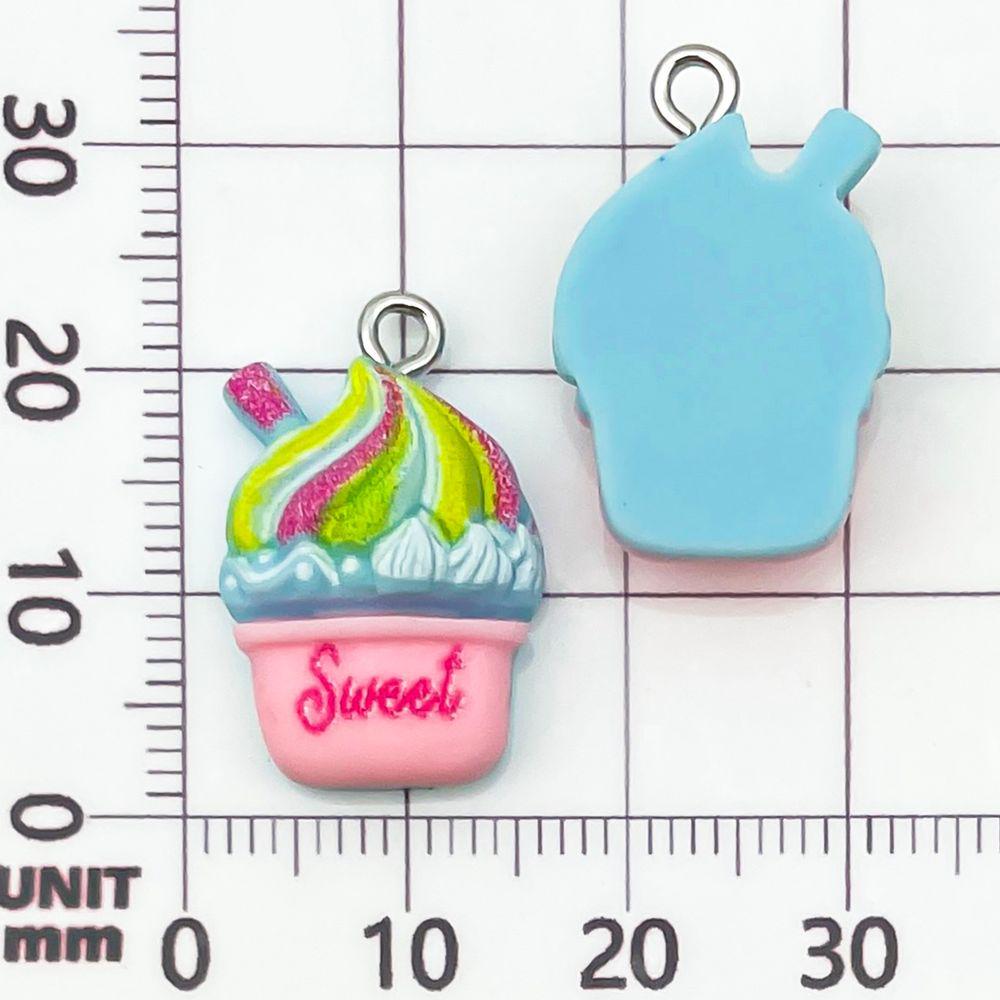 12-Color Resin Milkshake Ice Cream Cake Charms for DIY Jewelry