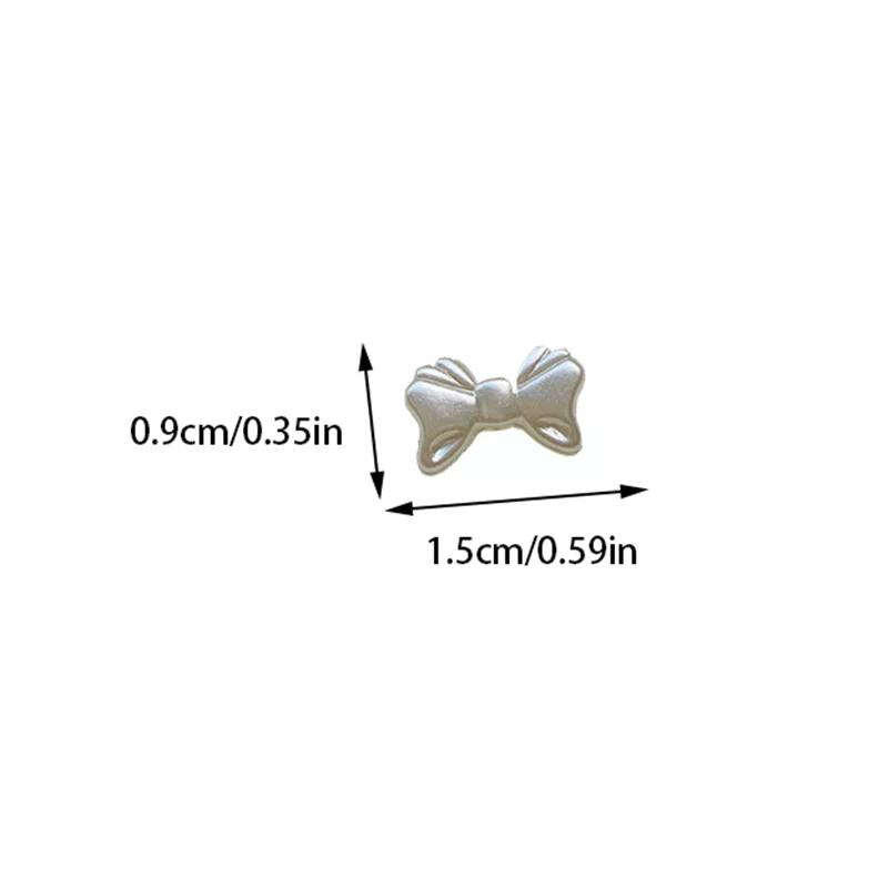 Accessory 20 Pcs/bag Pearl White Retro French Simple Bowknot Nail Art Accessories Elegant Gentle 3d Resin Diy
