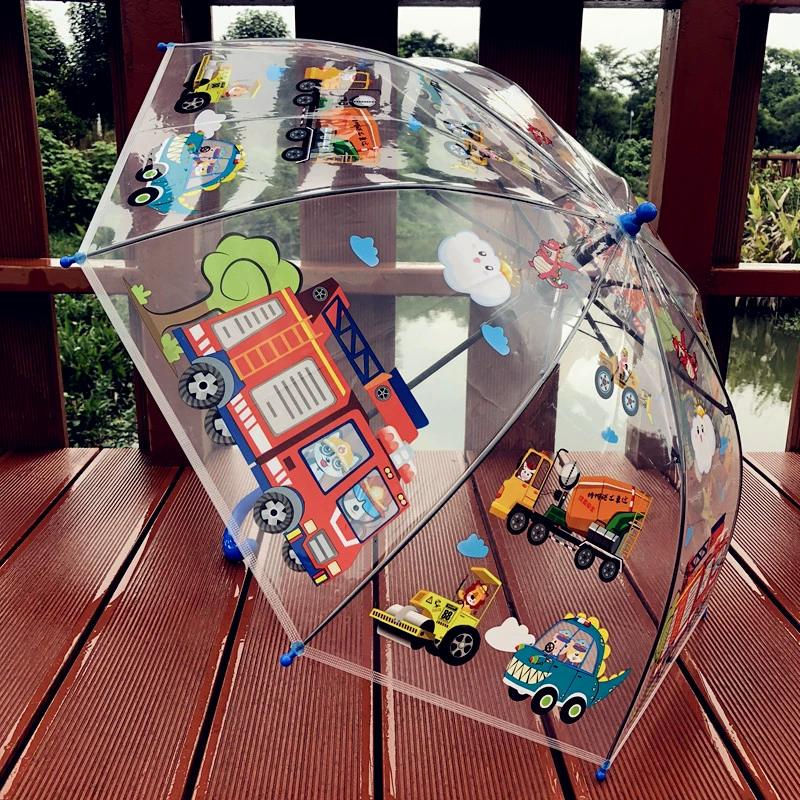 

Новая пожарная машина, инженерная команда, прозрачный детский зонтик для детского сада, креативный милый мультяшный зонтик для маленьких студентов и мальчиков