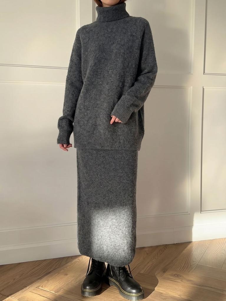 2026 New Fall Winter Women's Loose Knit Set Wool Blend Sweater Wide Leg Pants 2 Piece Outfit Casual Beige