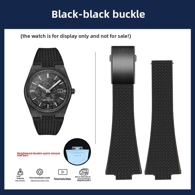 4 Color Quick Release FKM Band For 1853 Tissot T137 PRX Super Player T137.410 T137. 407 Men Fluoro Rubber Watchband Watch Strap