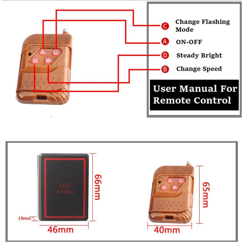 4 in 1 Blinker Notfallleuchte Gelbes Warnlicht Fernbedienung Stroboskope LED Blinkende Stroboskoplichter Für Autos 12v