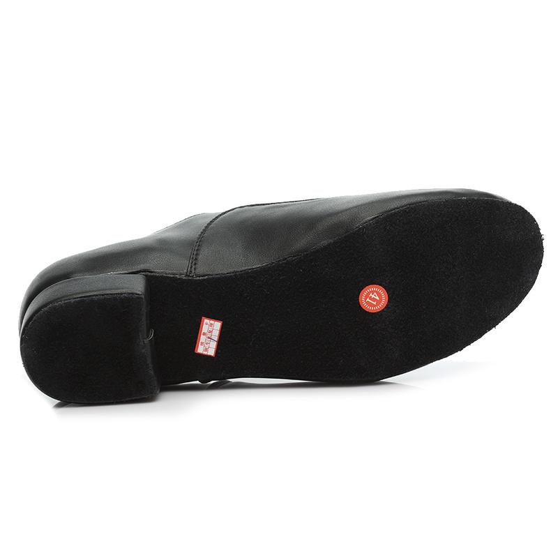 Low Heel 2.5cm Men's Modern Dance Shoes Professional Lace-up Black Leather Tango International Standard Dance Shoes