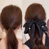 Multi-Layer Bow Bead Ponytail Clip Women French Elegant Hair Clips Shark Clip