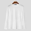 INCERUN Men Long Sleeve Striped Mesh See Through Skinny Party Club T-shirts Tops