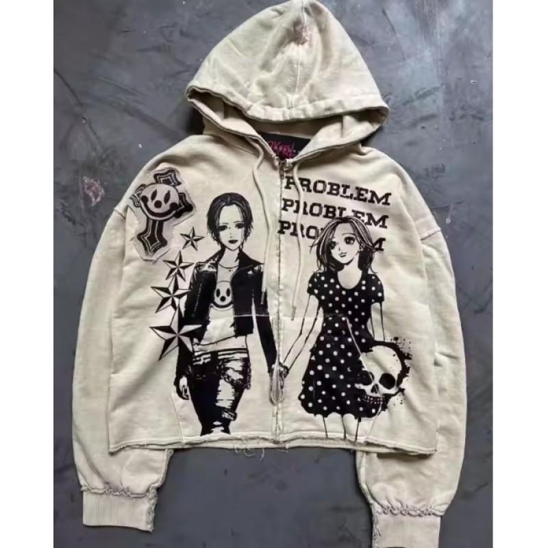 Oversized Hooded Sweatshirt Women - Streetwear Graphic Print Loose Fit Casual Pullover 2025
