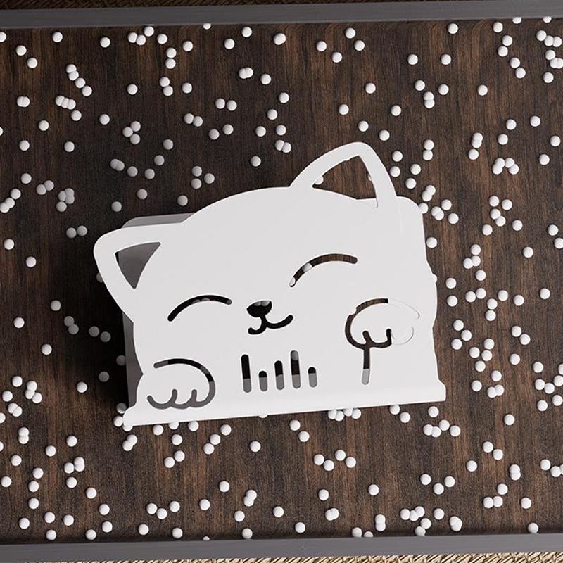 Wandhängendes kabelloses WLAN-Router-Regal Aufbewahrungsbox Katzenform Kunststoff-Organizer-Box Kabel-Netzteil-Halterungs-Organizer-Box Heimdekoration