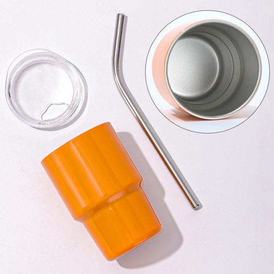 Mini Tumbler Sklenice na panáky se slámkou a víčkem 3 oz nerezová ocel