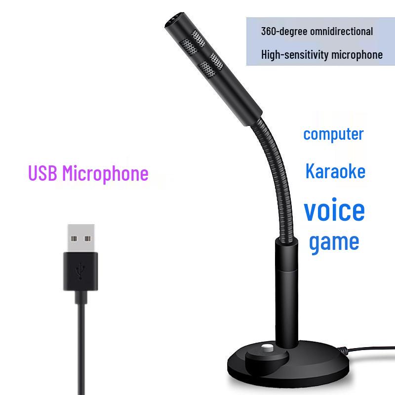 Omnidirectional Noise-Cancelling Desktop Microphone for Gaming, Streaming, Recording, and Meetings