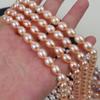 High-Quality 8-9mm Short Plump Rice Beads: Nearly Flawless Natural Freshwater Pearls for Mom Chain DIY Projects