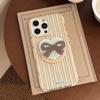 Stripe Magnetic Suction 16 Transparent for IPhone17promax Phone Case for13 Bow Rotating Bracket 14 Soft 11
