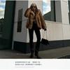 Cappotto Invernale da Donna a Metà Lunghezza in Ecopelliccia Caldo Oversize Streetwear Giacca Colore Caffè