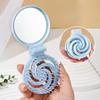 1Pcs Mini Portable Scalp Massage Comb 2 In 1 Foldable Comb With Makeup Mirror For Travel Easy To Carry Great Gifts