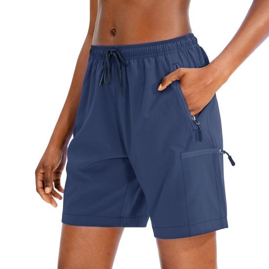 Women Summer Yoga Shorts Casual Quick-drying Breathable Gym Workout Short Pants Elastic Waist Drawstring Athletic Running Sports Fitness Shorts