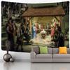 Camel Starlight Oil Painting Tapestry Wall Hanging Christmas Bohemian Style Psychedelic Witchcraft Mystery Home Decor