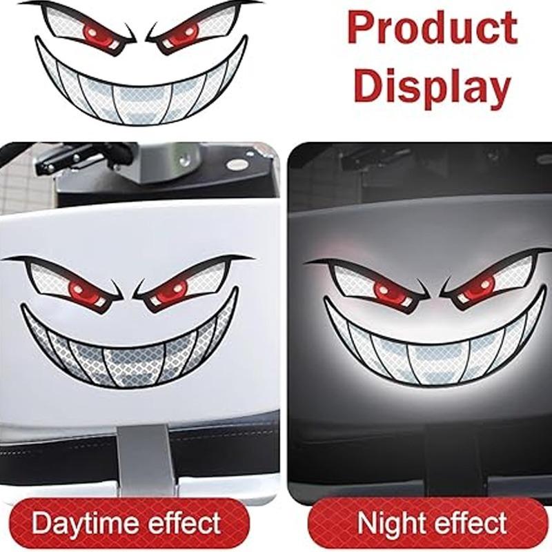 Reflective Film Decal Demon Eye Car Body Sticker Waterproof Vinyl for Car Motorcycle Helmet Scooter Night Safety Warning Sticker