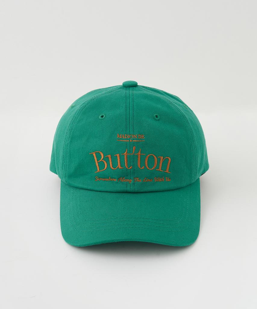 BUT'TON Logo Lettering Ball Cap Green