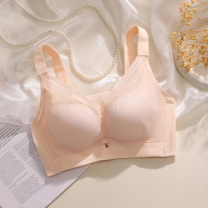 Anti-light Big Breasts Show Small Thin Underwear Women's No Steel Ring Adjustment Type, Close the Breasts, Gather the Sexy Cover and Support the Bra.