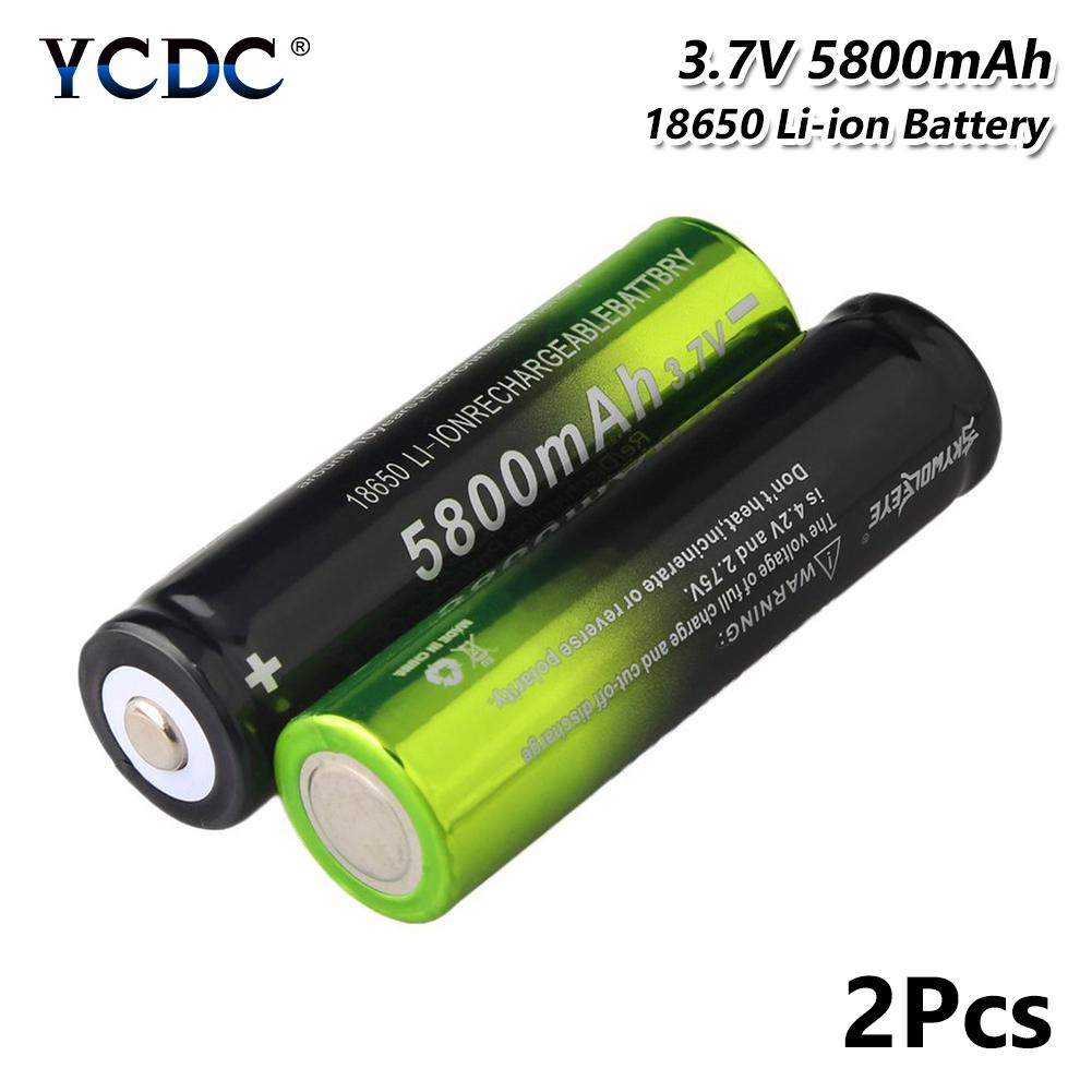 5800mAh Large Capacity Cylindrical Button Top Li-ion Rechargeable Batteries for Flashlight 3.7V Lithium ion Battery 4Pcs 18650 Rechargeable Battery Camera RC Car Electronic Devices