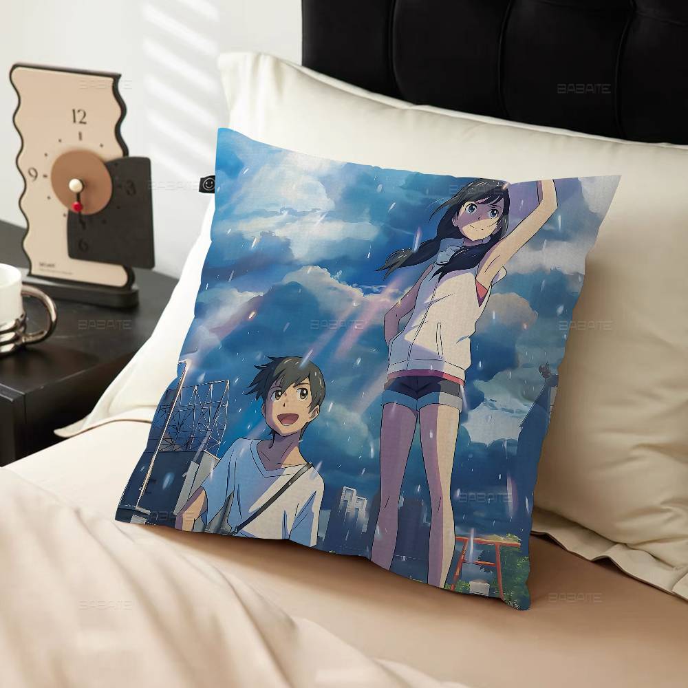 M-Makoto Anime S-Shinkai Cushion Cover Decorative Pillow Sofa Home Decor Case Pillow Cases