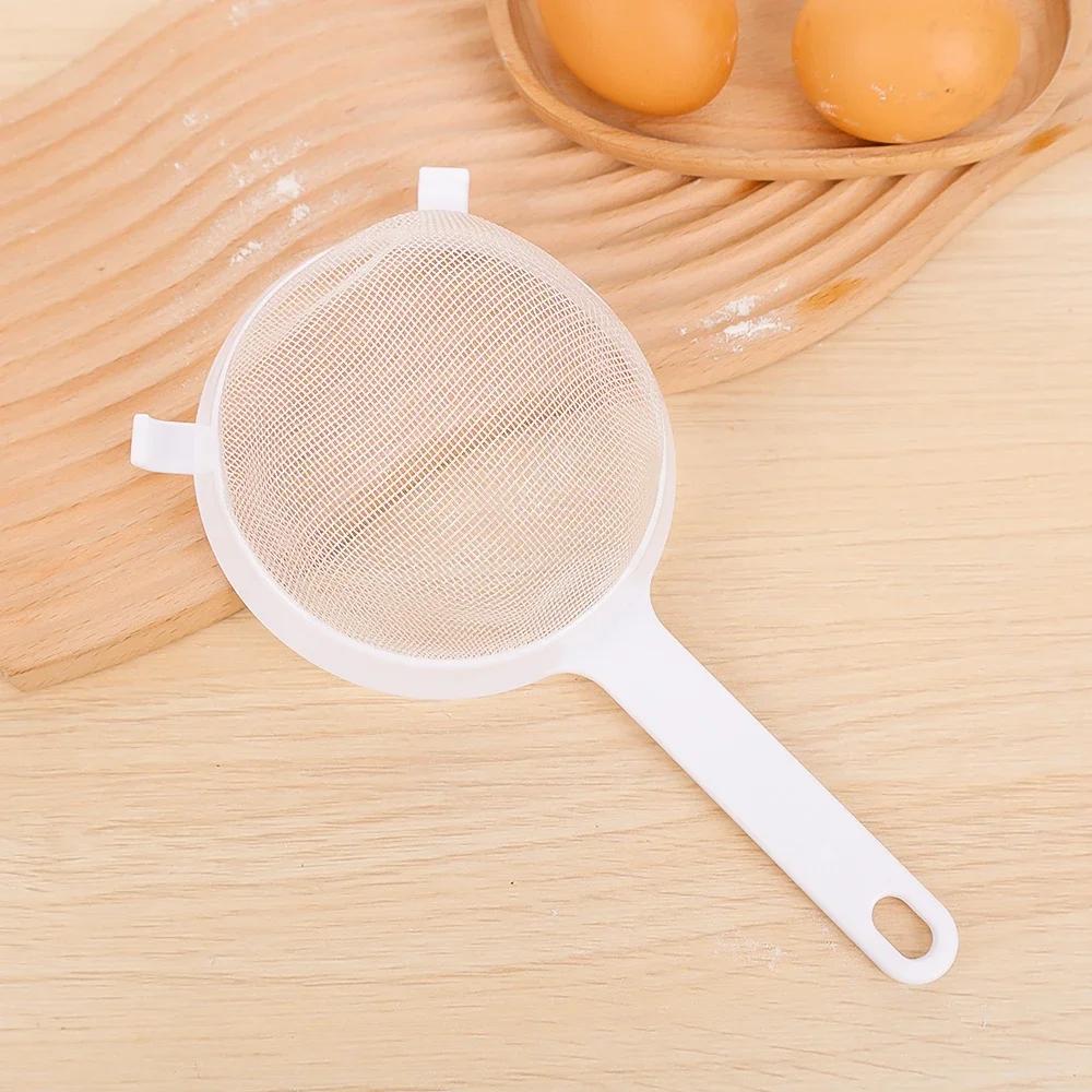 Kitchen Juice Filter Plastic Fine Mesh Filter Spoon Soy Milk Coffee Strainers Flour Sieve With Handle Kitchen Tools Accessories