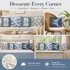 Nordic Blue White Floral Cushion Cover 2D Flat Printed Peach Skin Pillowcase Modern Minimalist Throw Pillow Case For Sofa Decor