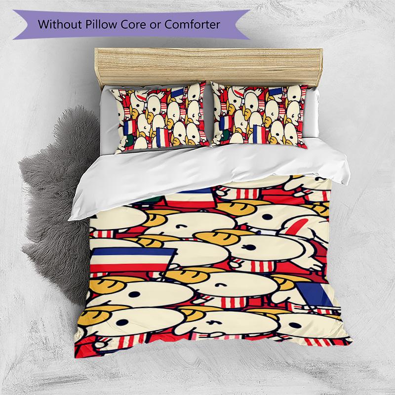 USA FC 3pcs Bedding Set Duvet Cover Closure Includes 1 Duvet Cover & 2 Pillowcases for All Seasons Bedroom Home Dorm Decor