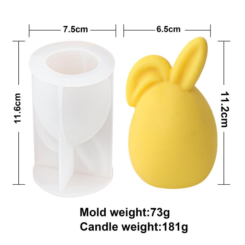 3D Eggshell Rabbit Silicone Candle Mold Creative Easter Animal Aromatherapy Plaster Resin Handmade Soap Chocolate Baking Tools