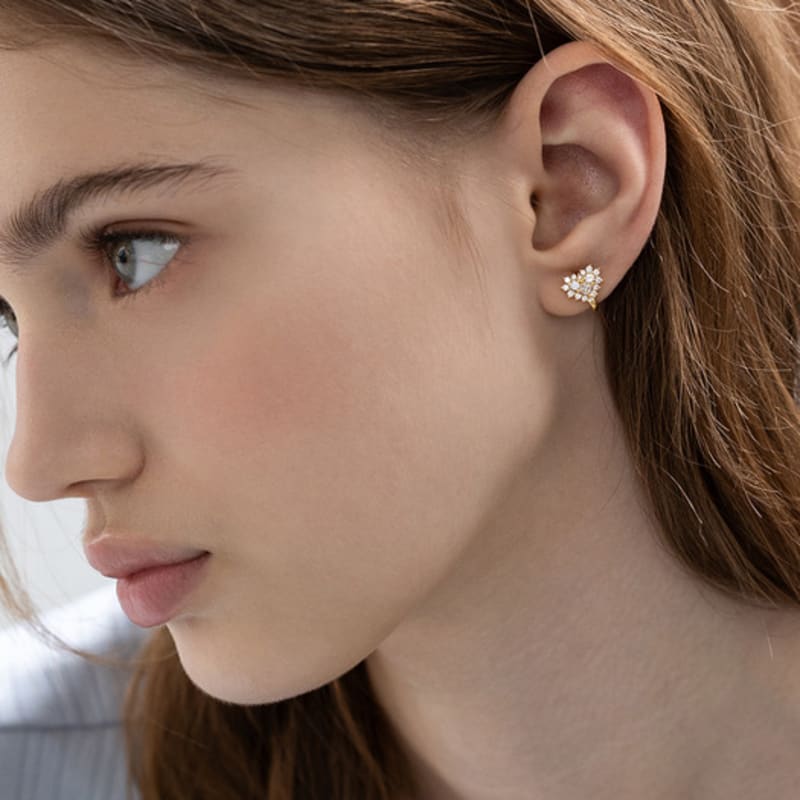 TATIANA (925 Silver) Oriel Heart Hoop Earrings EC3184