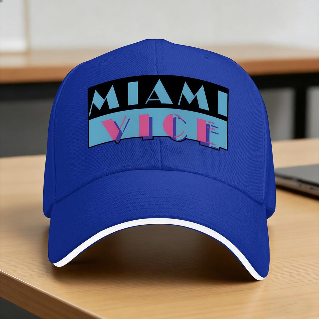 Miami Vices Sun Baseball Cap Summer FeUnisex Unisex  Design Trucker Hat Breathable Casual Tennis Skate Baseball Caps