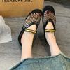 Fashion 2025 New Mesh Women's Flats Outdoor Breathable Soft Bottom Slip on Metal Decoration Flats Plus Size Casual Daily Walking Shoes