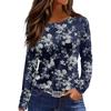 2026 New Spring Casual Fashion Loose Printed T-shirt Ladies Casual Round Neck Long Retro Beautiful Tops Female Models