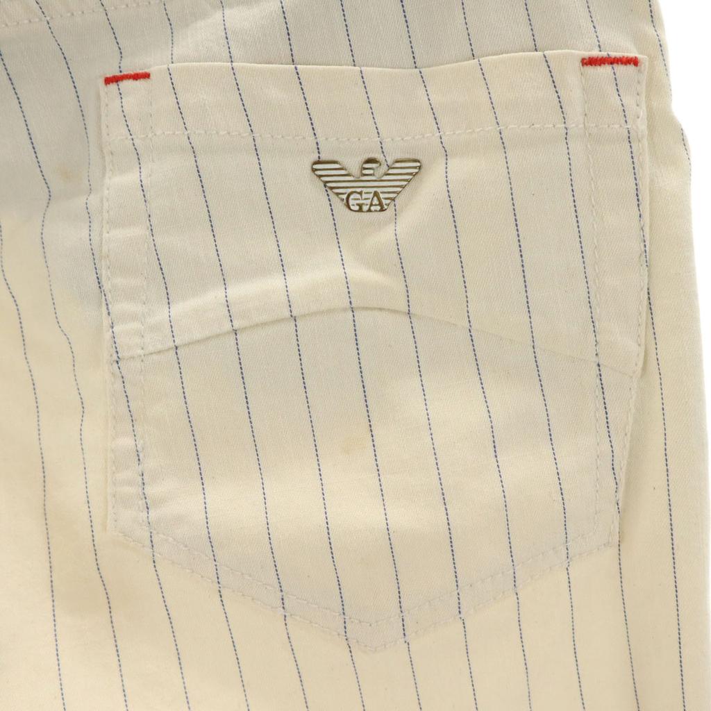ARMANI JEANS Striped Pattern Shorts W30 Cream stretch Men's Used