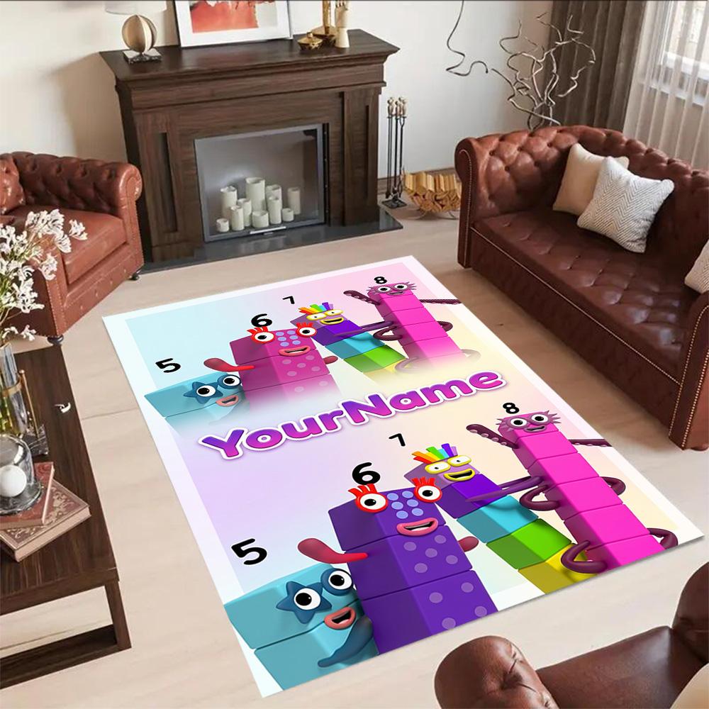 Numberblocks Customizable Name Floor Mat Design for Decorate room Kitchen Balcony Study room Antislip Carpet Office home decor