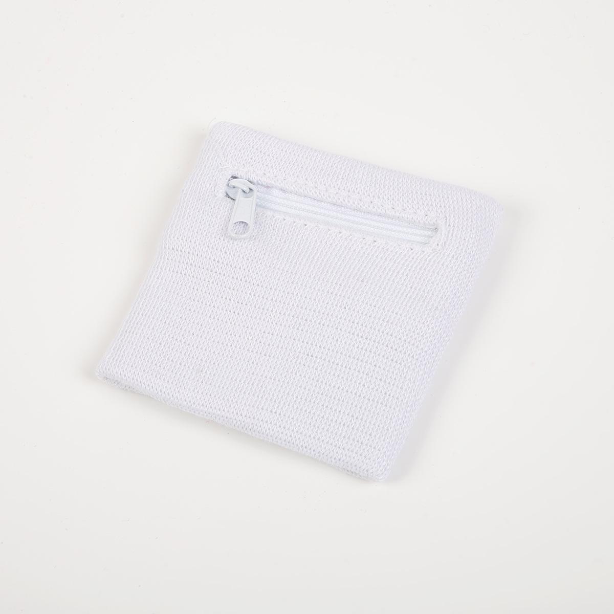 

Breathable Cotton Sports Wrist Guard with Zipper Pocket for Running & Cycling білий