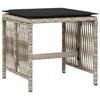 9 Piece Outdoor Dining Set with Cushions Light Grey Poly Rattan